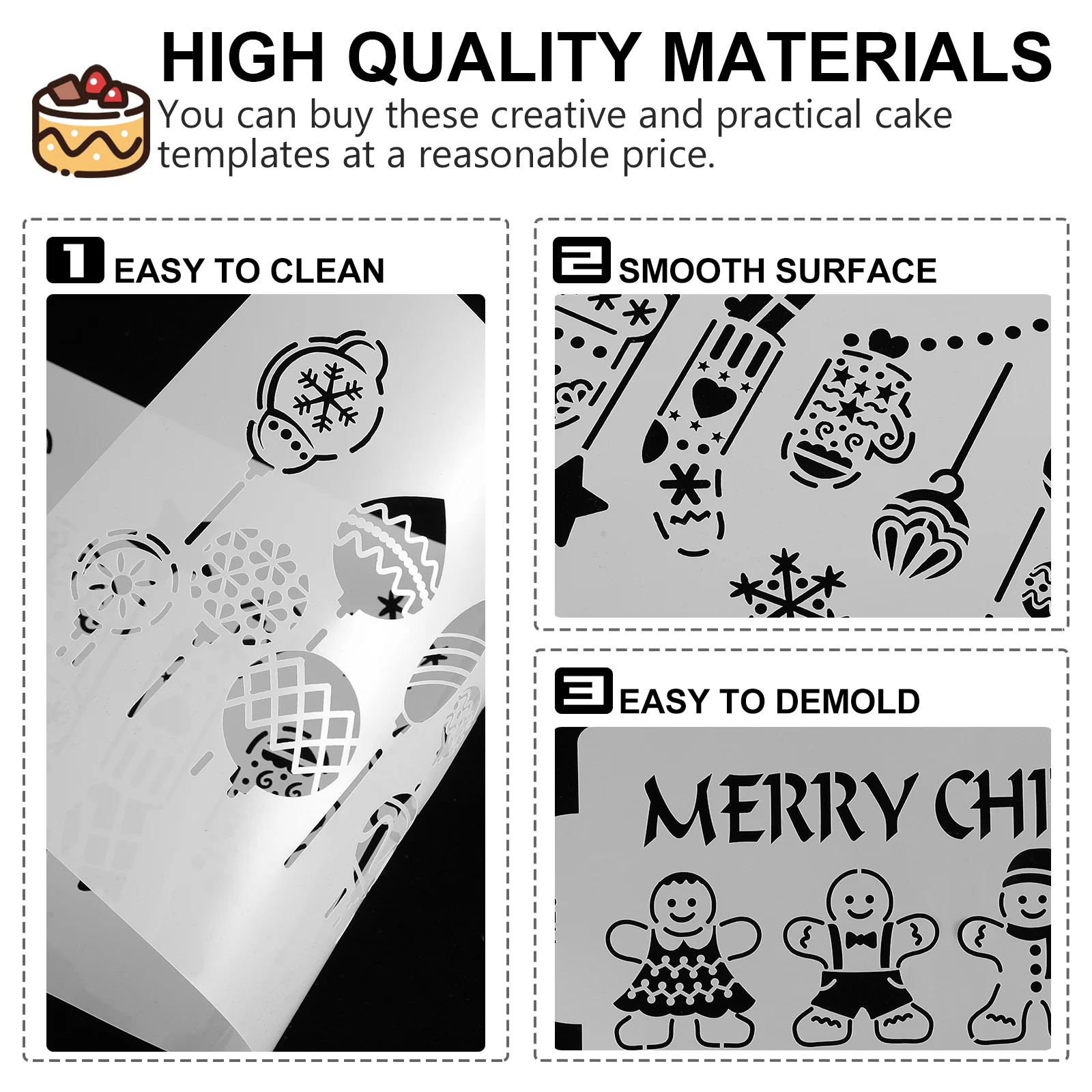 

1Set Cake Border Molds Plastic Cake Decorating Stencils Templates Baking Tools DIY Creative Patterns DIY Molds