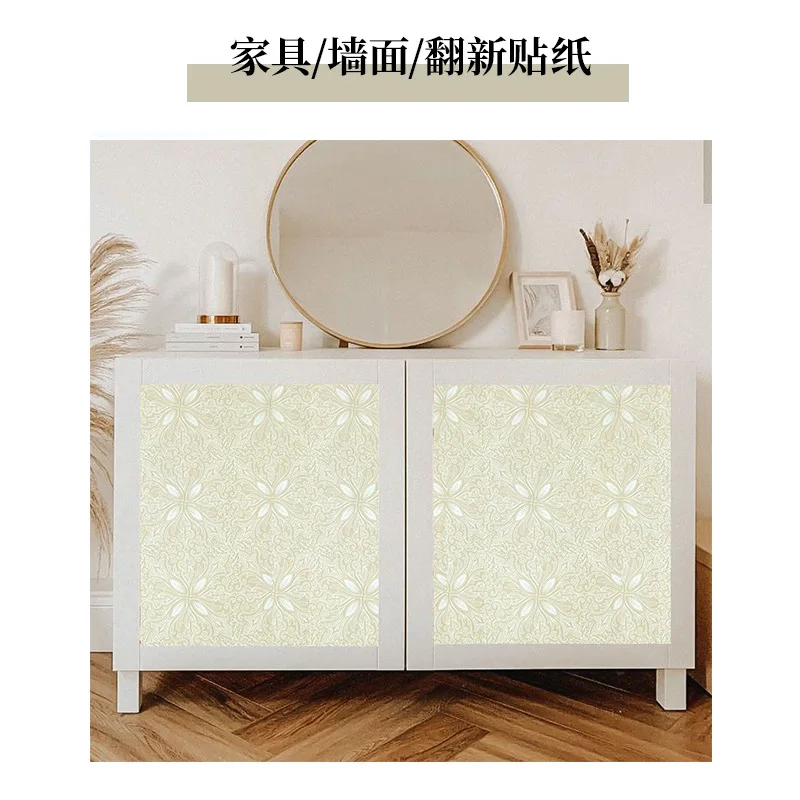 PVC Beige Wallpaper Self Adhesive Waterproof Decorative Striped Wall Paper for Bedroom Living Room Furniture Desk Cabinet
