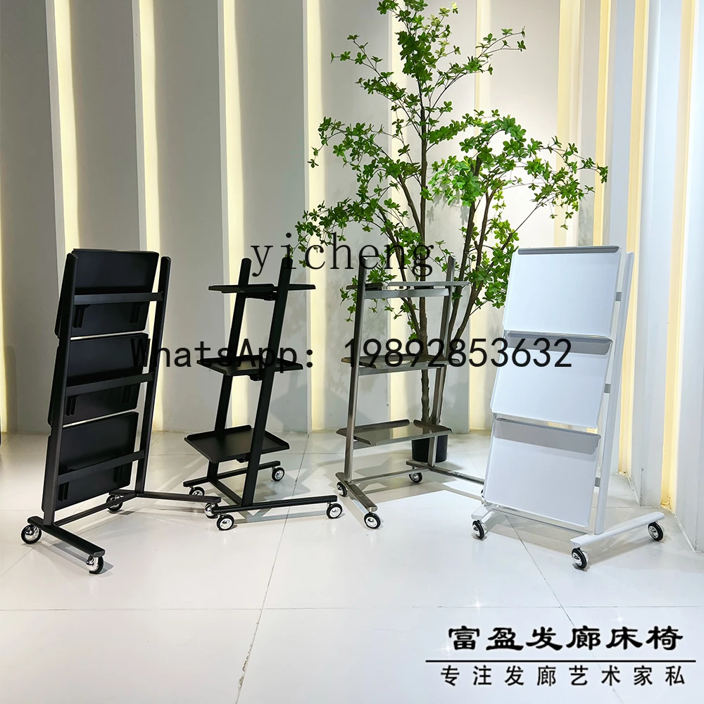 Q3 . New stainless steel beauty salon folding trolley hair salon tools perm and dye cart