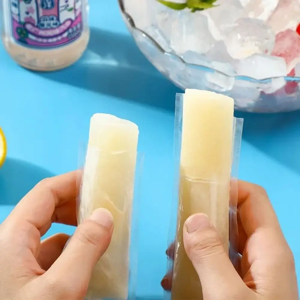 50/100Pcs Food Grade PE Material Disposable Popsicle Bags Leakproof Sealed Transparent Clear Ice Pop Mold Bags Colorful