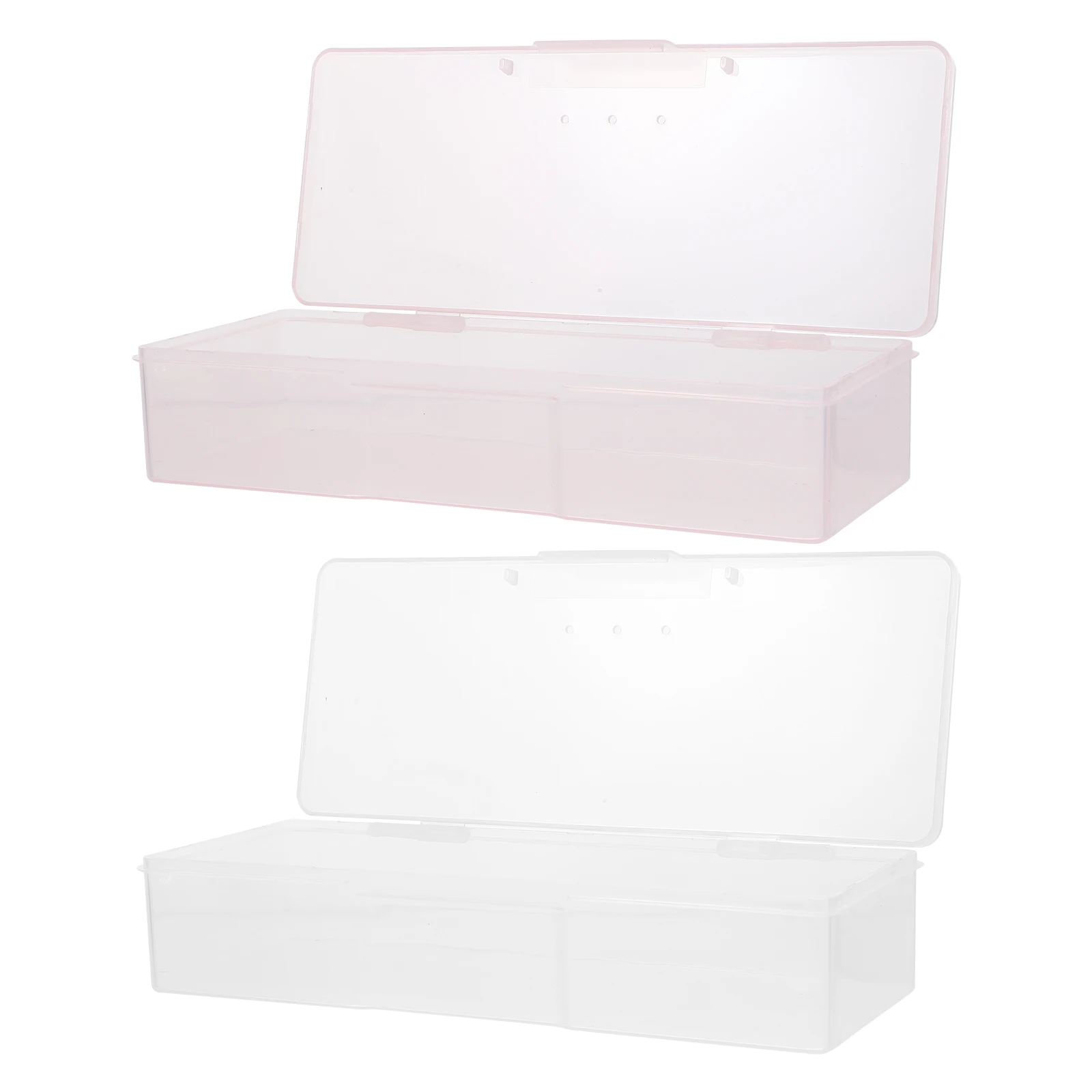 

4pcs Nail Tools Storage Boxes 1 White 2 Pink ABS Compact Travel Case for Accessories Clipper Polishes Manicure Organizer