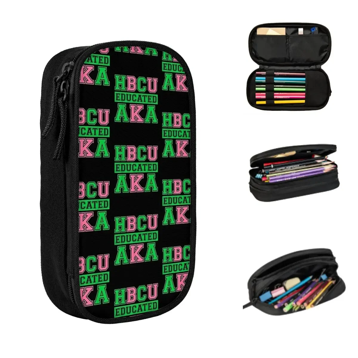 

HBCU Grad AKA Sorority Paraphernalia, HBCU Educated AKA Pencil Cases Pen Bags Pen Box Pencil Pouch For Boys Girls Students