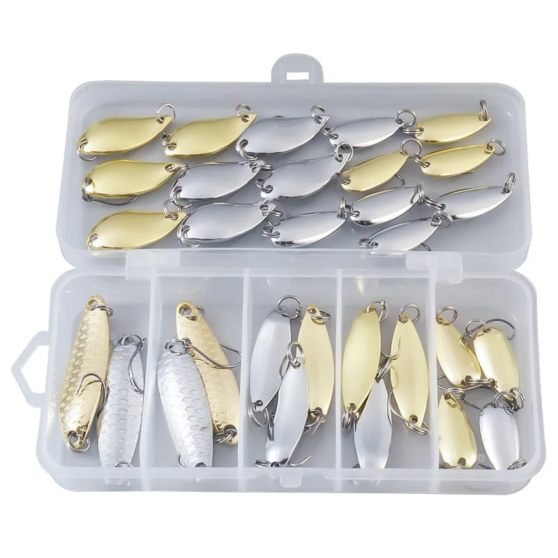 

Набор из 30 металлических приманок-ложек с узором в виде чешуи, микро-приманки для ловли рыбы в ручьях и пресноводных водоемах, рыболовные снасти