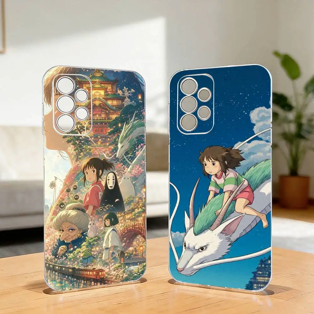 Animation S-Spirited A-Away Phone Case For Samsung S25,S24,S21,S22,S23,S30,Ultra,S20,Plus,Fe,Lite,Note,10,Transparent Cover