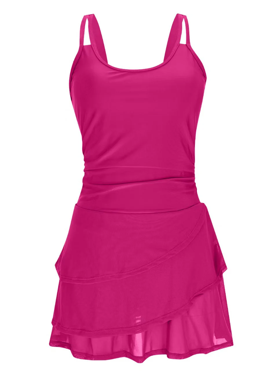 2026 Bestselling Women's Swim Dress With Skirt Tummy Control Swimwear Female Solid Beach Bathers Bathing Swimming Bodysuit XXL