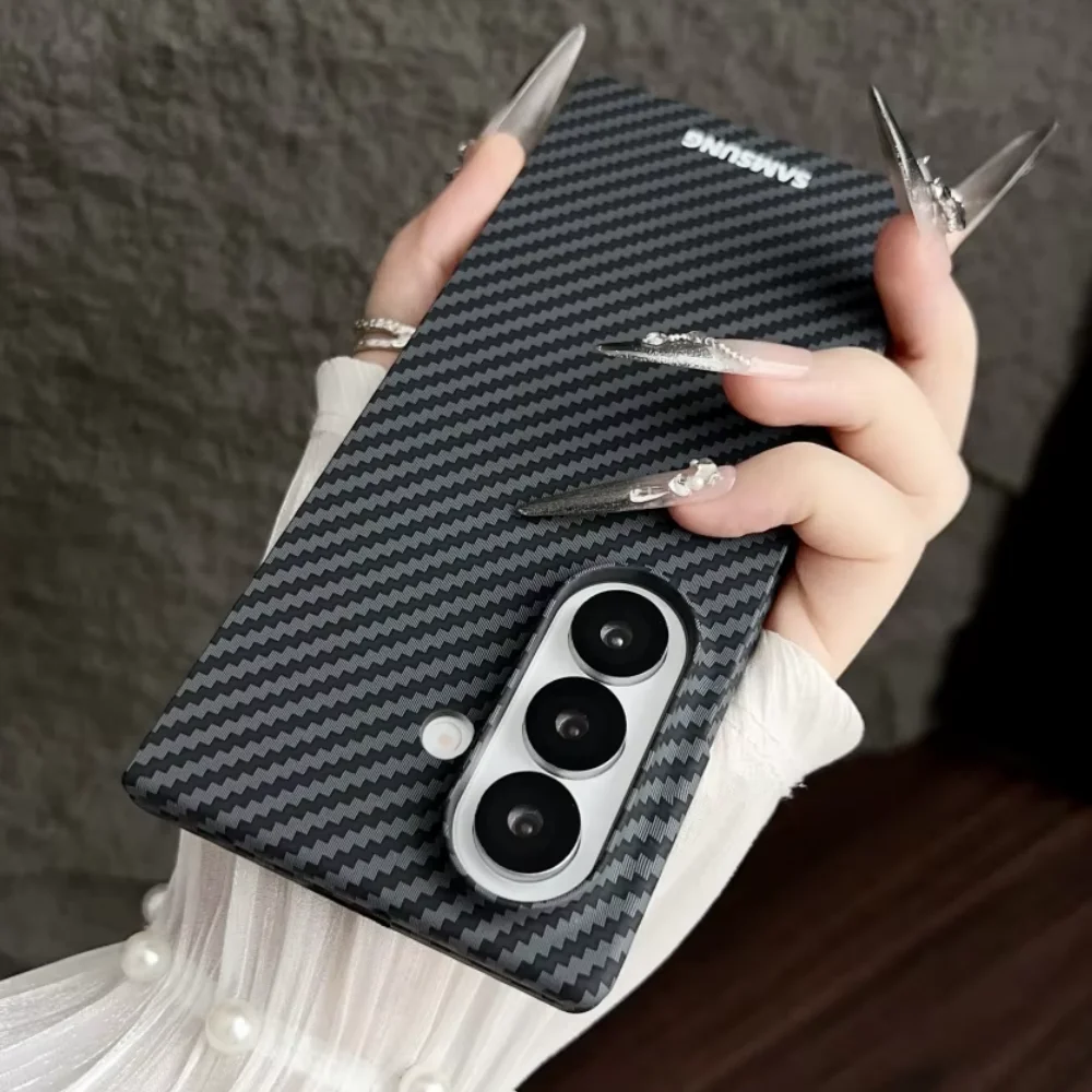 Luksusowe etui magnetyczne z włókna węglowego Magsafe do Samsunga Z Fold 8 7 6 5 Fold8 Ultra z hartowaną folią ochronną na ekran. — zdjęcie produktu 3