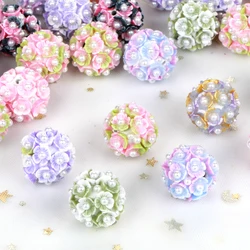 20mm 1/3/5pcs Flower Pearl Polymer Clay Lover Gift Acrylic Beads For Jewelry Making DIY Necklace Bracelets Earring Accessories