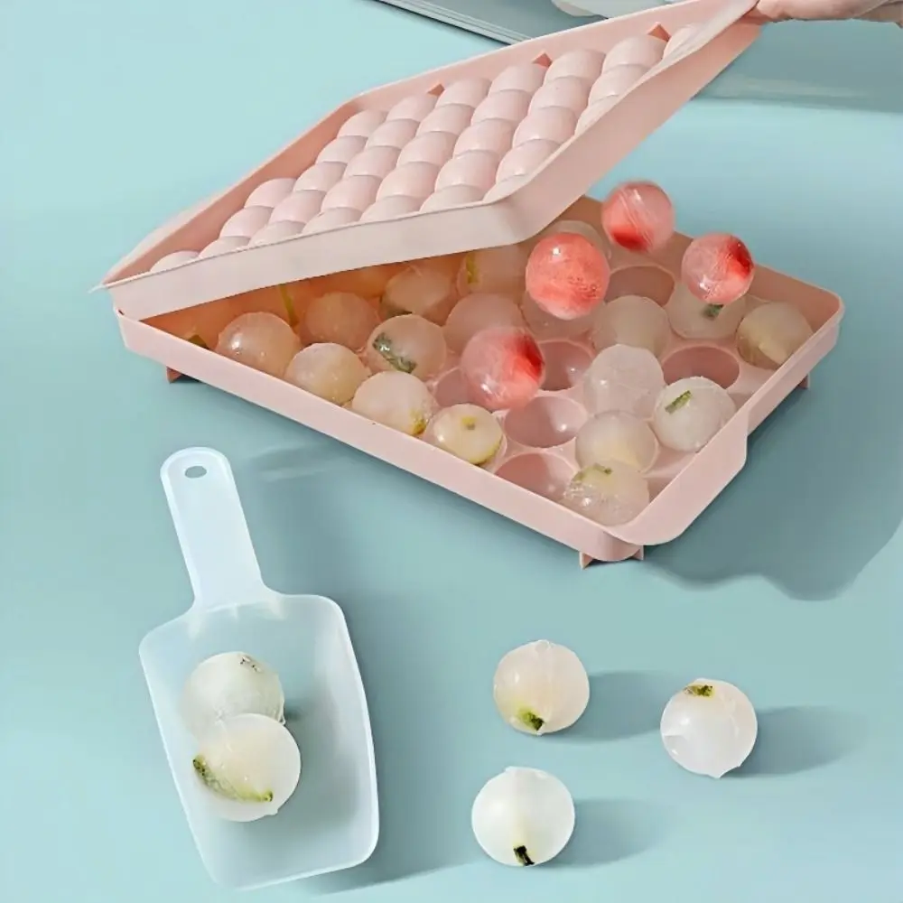 

Креативная коробка для изготовления кубиков льда, 3 слоя, 33 сетки, формы для кубиков льда с лопатой для льда, штабелируемые круглые лотки для кубиков льда, охлаждающие напитки