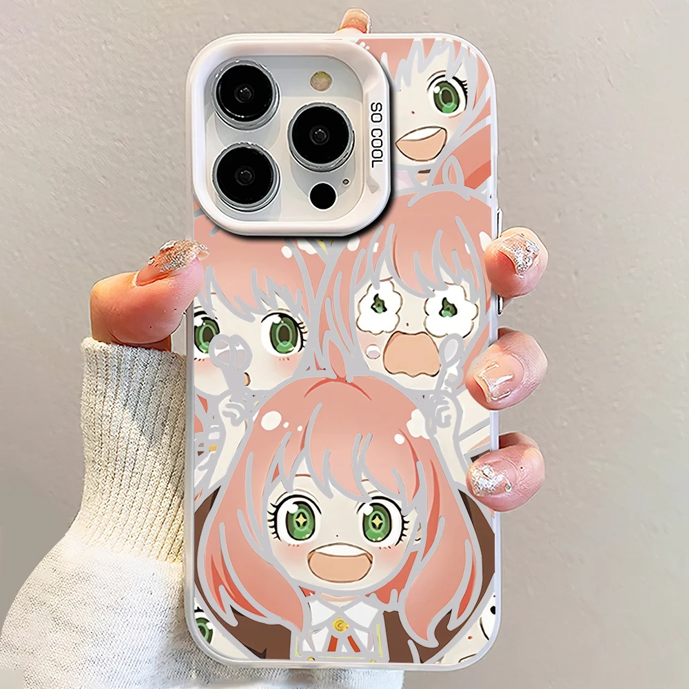 bilibili Anime S-SPY FAMILY Anya Laser Phone Case for iPhone 12 11 13 14 15 16 Max Pro Plus IMD Shockproof Silicone Coque