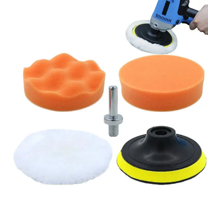 

Car Wax Polish Sponge 5PCS Buffing Foam Pads Wool 4inch Pads For Effortless Wax Sealant Washable & Reusable Pads For Car