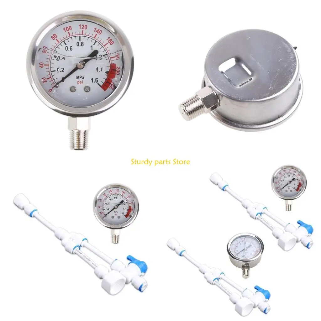 

97QC 2 в 1 Водоочиститель Кран Трубы Манометр Тестовый измеритель 0-1,6 МПА Антивибрационный