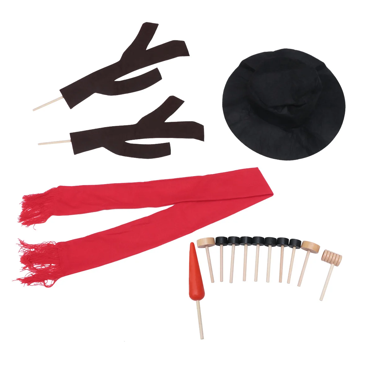 

15 Pcs Snowman Dress up Set Decorations Carrot Christmas Accessories Hat Building Kit Scarf Decorating