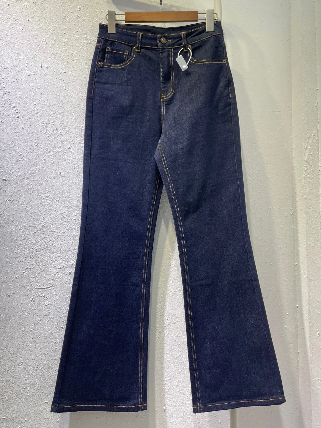 

High Waist Flared Jeans Commute Versatile Slimming Stretchy Long Pants Spring Collection Women's Faion Denim Blue