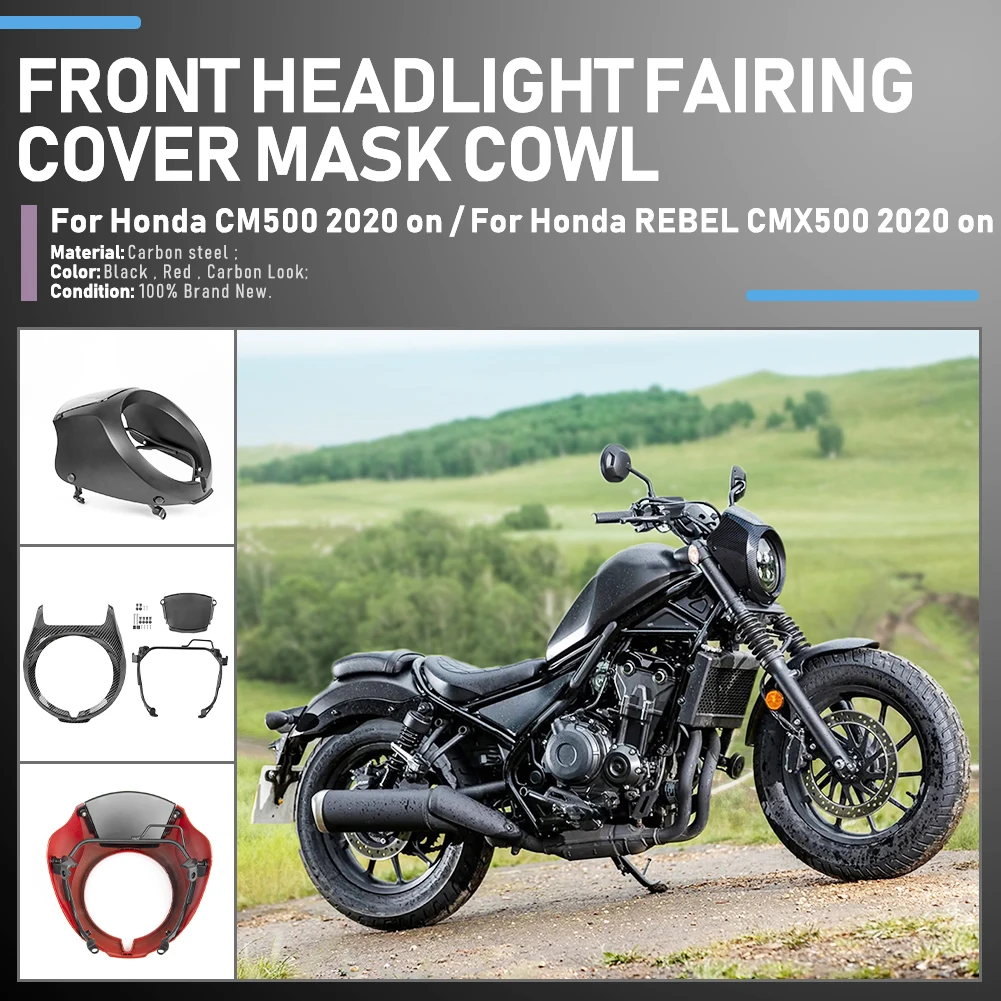 XXUN Motorcycle Parts Front Headlight Fairing Windscreen Windshield Cover for Honda REBEL CM500 CMX500 CMX300 2020 2021