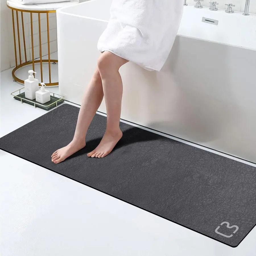 

Earth Bath Mat 17 x 59 Extra Long Bathroom Mat Large Fast Dry Super Absorbent NonSlip Rubber Backed Shower Mat Bath Rugs Mats fo