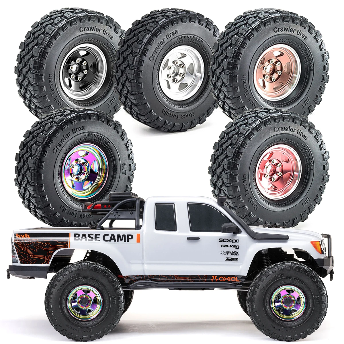 

RC 1.9 inch Beadlock Wheel Tire Set for 1/10 TRX4 TRX6 SCX10 SCX10 II 90046 SCX10 III AXI03007 Gen7/8 D90 VS4-10 RC Crawler Car