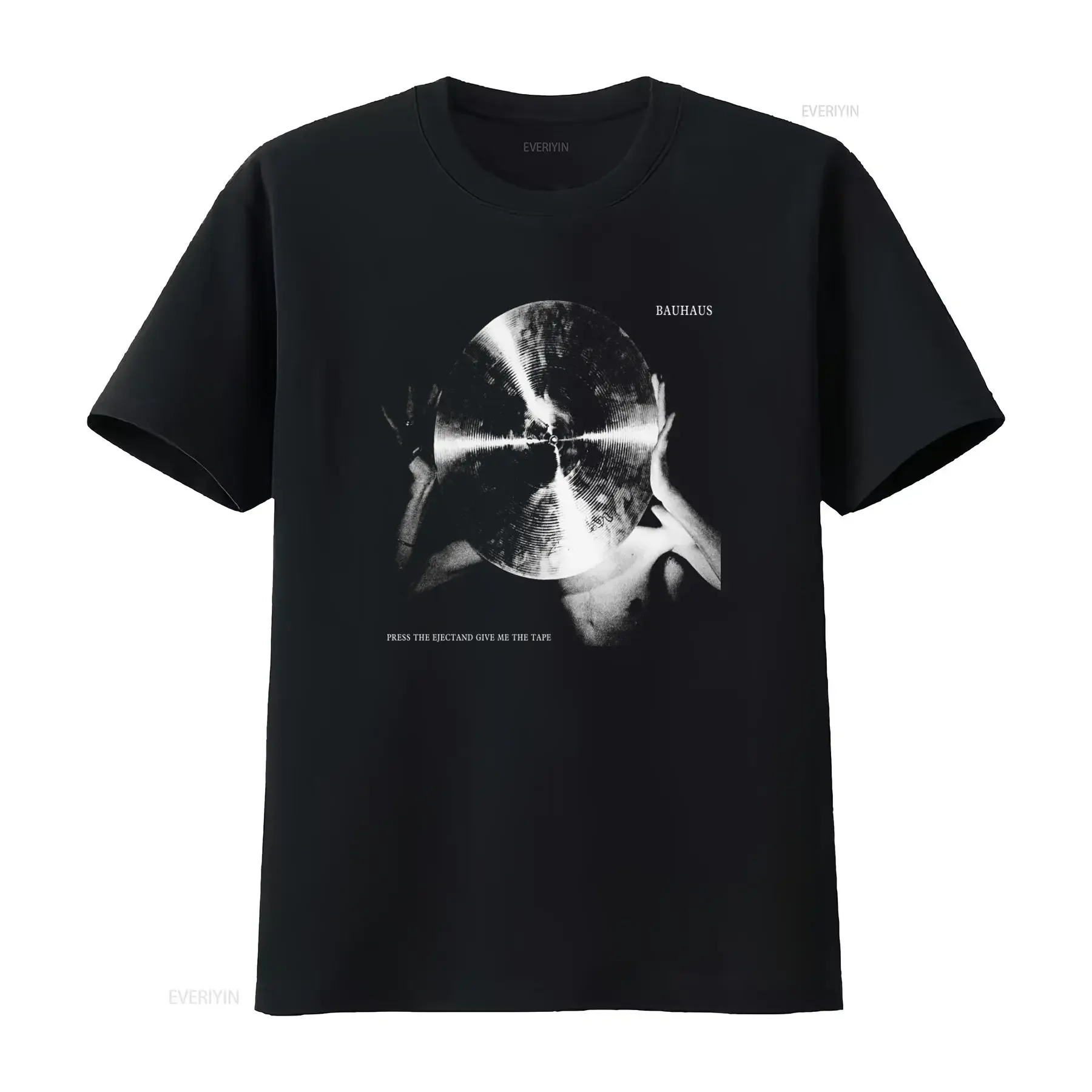 Bauhaus Press the Eject Rock Band Drums Vintage Style T Shirt vintage Washed Breathable streetwear Casual fashion