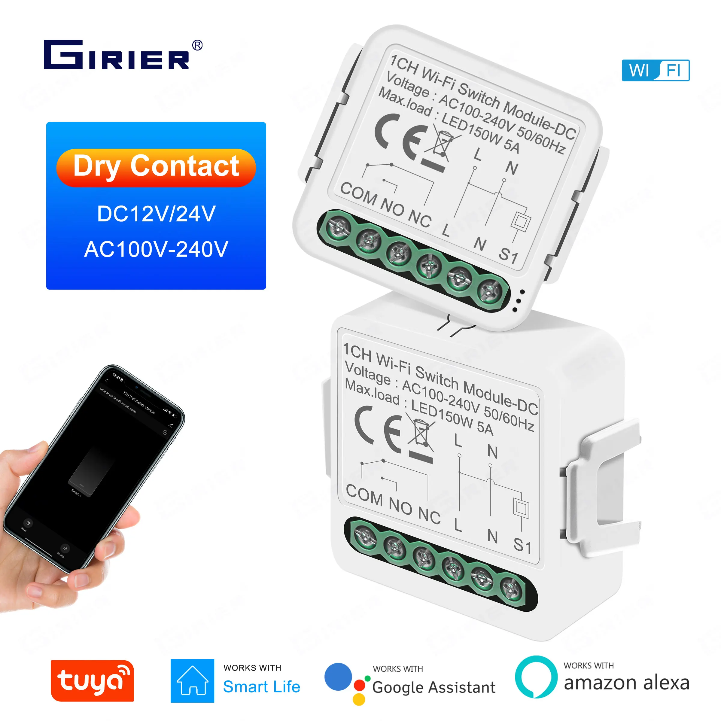 Upgraded WiFi Switch Module - DC 5~12V, Wireless Remote Voice Automati – U.S. Solid