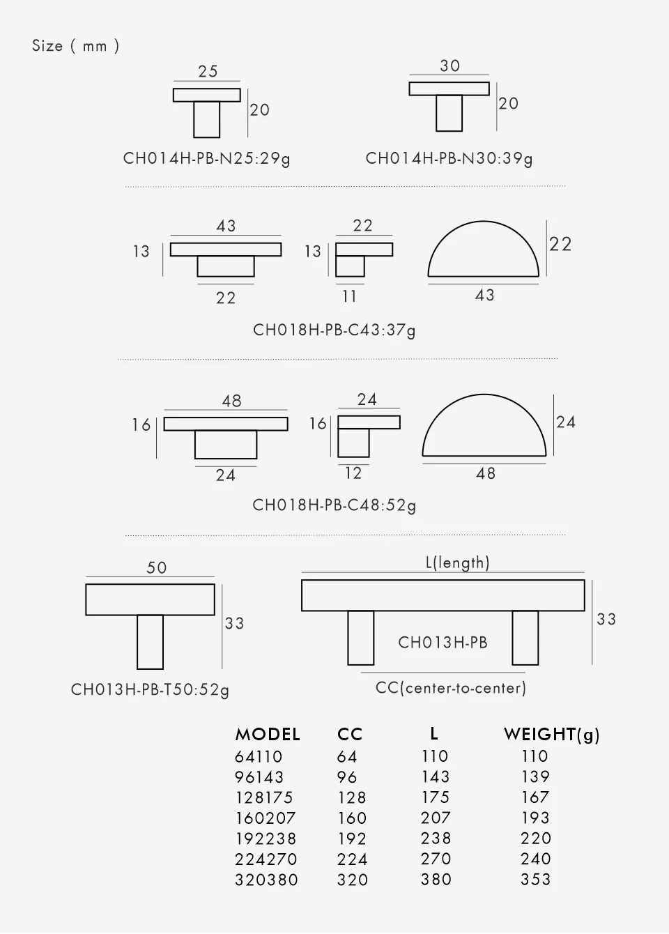 Nurlin Solid Brass Hammer Pattern Cabinet Handle Handmade Knocking Pattern Round Half Round Long T-shaped Door Drawer Knobs