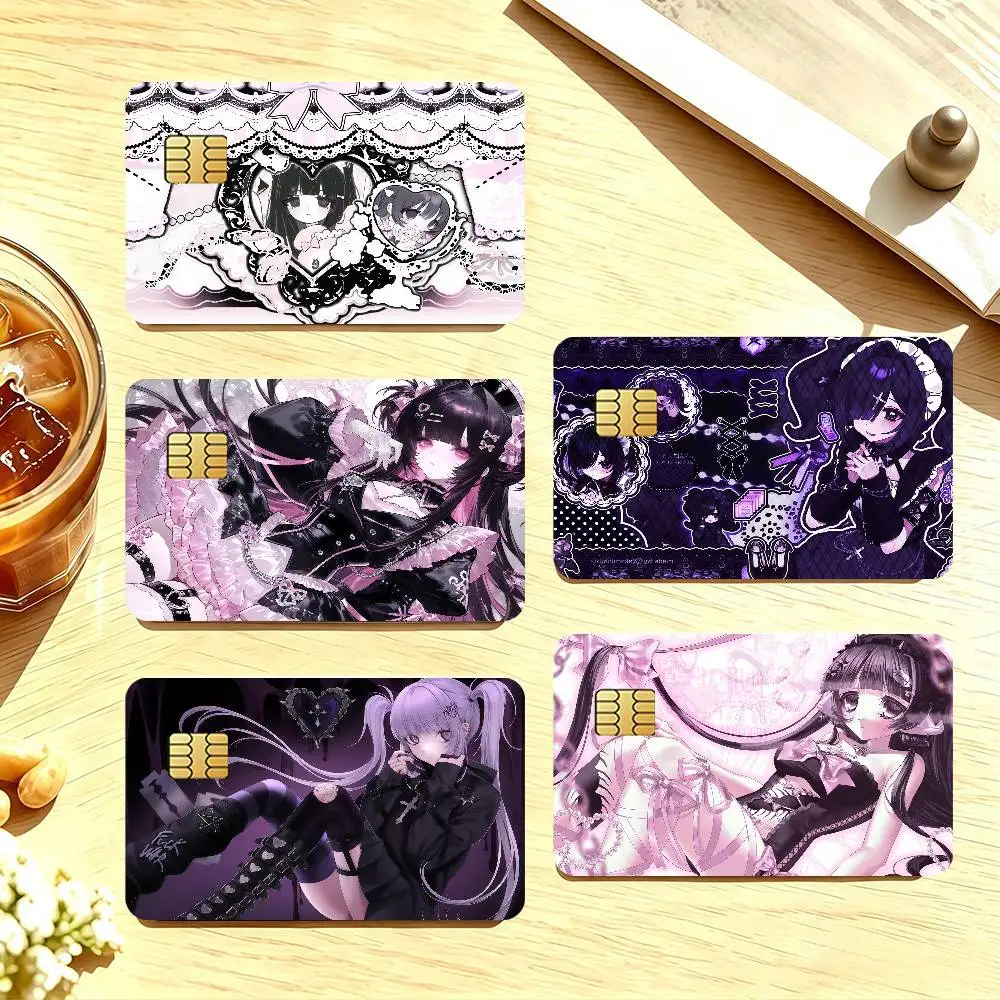 Cute Dark Pop Credit Card Public Transportation Cards Protective Sticker Waterproof Card Face Decoration 4PCS
