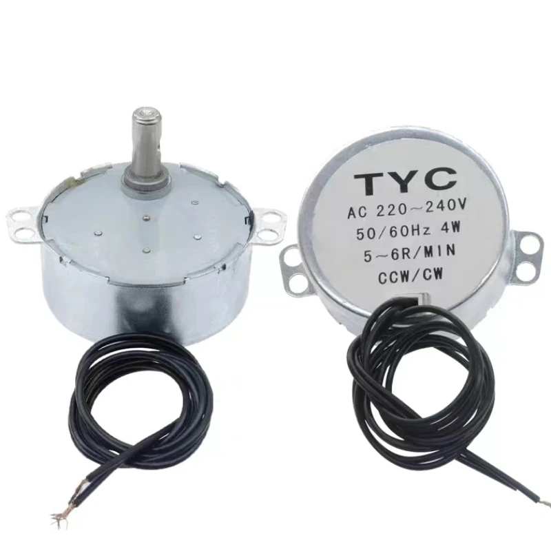 5-6 r/min Stable Synchronous Motor Pro TYC-50 AC 220V 12V 50/60Hz Torque 4KGF.CM 4W CW/CCW Microwave Turntable for Electric Fan