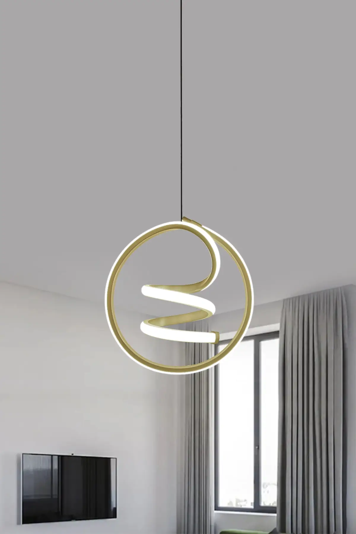 DOLBOVI Modern pendant Led chandelier Gold case white light