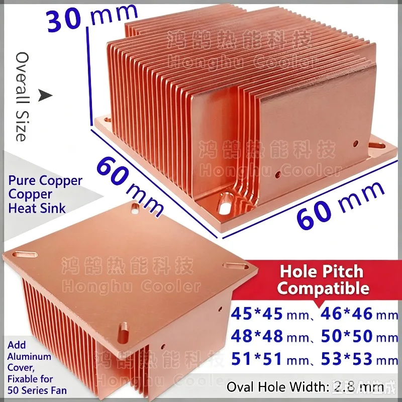 Pure Copper Heat Sink Fan For BGA1667 Supermicro X10SDV, Intel D1521 16-Core D1587 Top Version CPU, 65W TDP