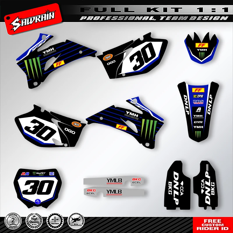 

Наклейки на мотоцикл Sawrain, набор наклеек с графикой команды для YAMAHA YZF250-450 2006 2007 2008 2009 010