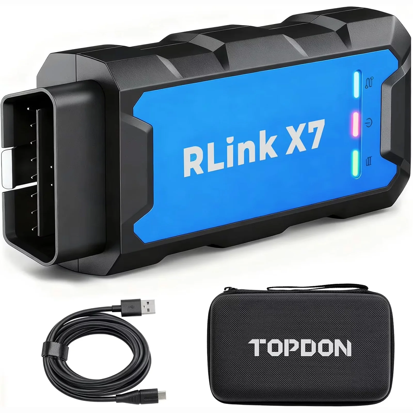 TOPDON X7 VCI Tool, High-Speed EnhancedJ2534 VCI, J2534 Pass-Thru OEM Functions and Diagnostic Tool, Supports J2534/D-PDU/CAN-FD/DoIP, 8 Vehicle Brands Supported, RLink X7
