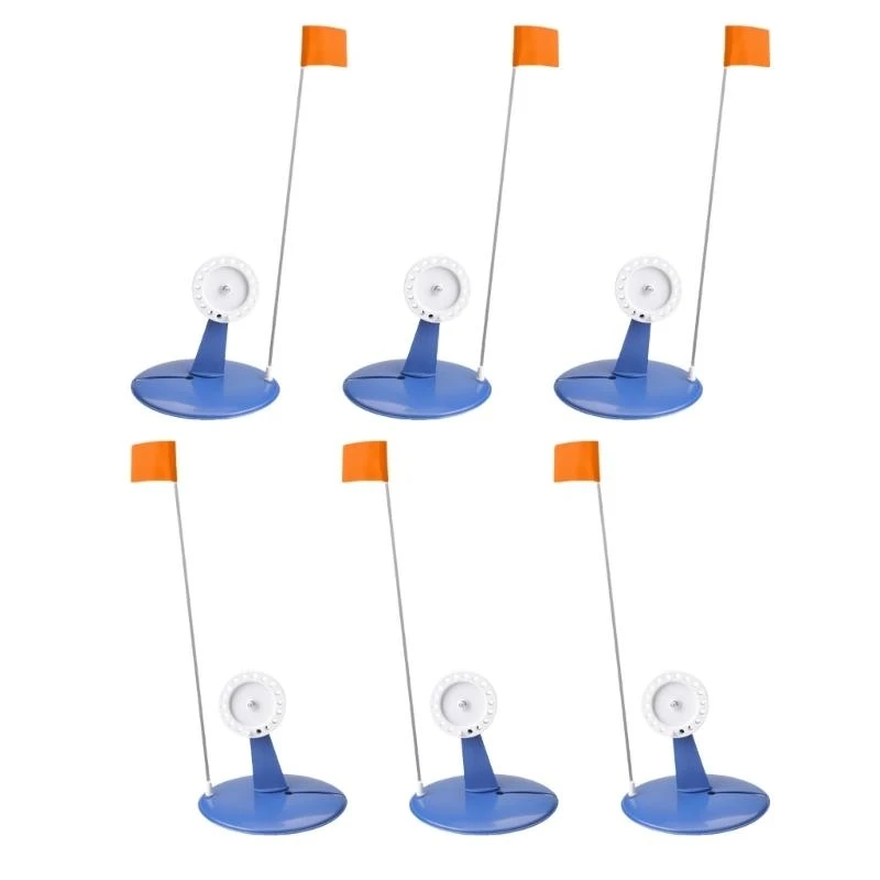 6pcs Gelo Pesca Dicas gelo Bandeiras pesca Indicadores Inclui bandeiras e bolsa armazenamento para entusiastas da pesca
