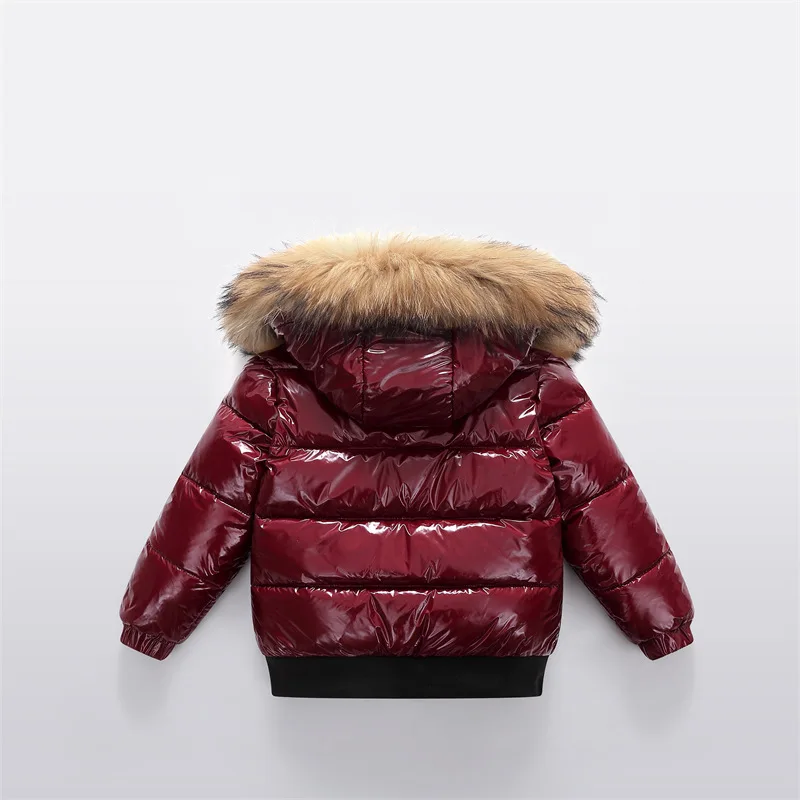 2-10Y Kinder Echte Daunenjacke Kinder Großer Pelzkragen Verdickte Jungen Mädchen Warme Jacke Wasserdicht Teenager Wintermantel – Detail 6