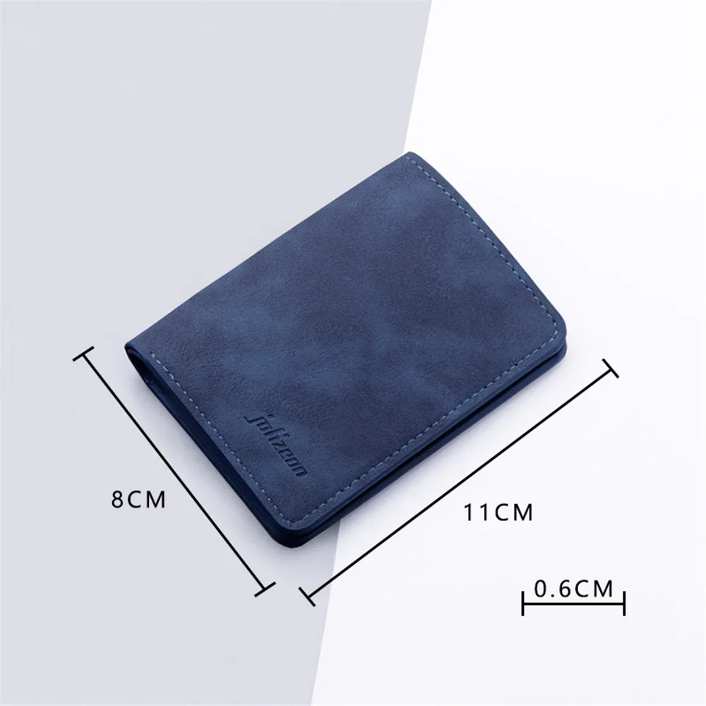 Frosted Men Wallet PU Leather Mini Card Holder Retro Embossed Folding Purse Soft Coin Pouch Bag Women Handbag 2022 Trend 8*11cm