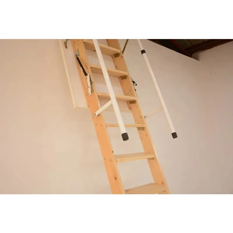 Wooden Folding Retractable Loft Ladder Stairs Home Improvement DIY Building Material for Attic Access