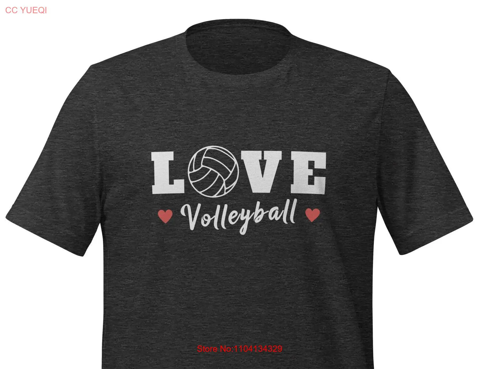 

Love Volleyball Hearts t shirt Merch Ideas Clothing Players long or short sleeves