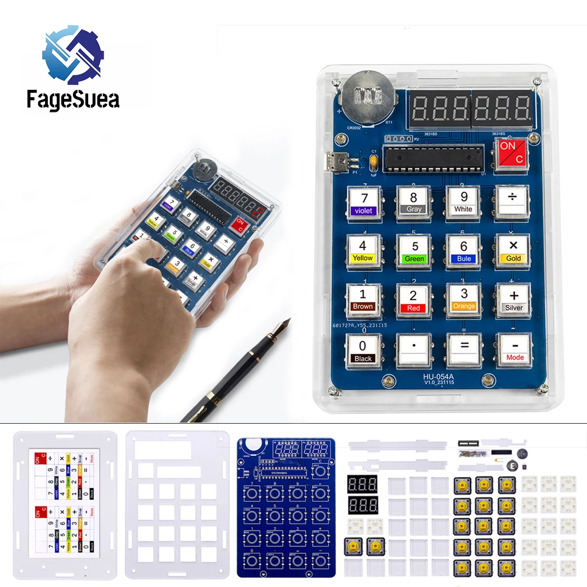 Calculatrice de bricolage avec affichage LED, kit électronique exécutif, soudure MCU, formation, expérience, pratique, projet de soudure