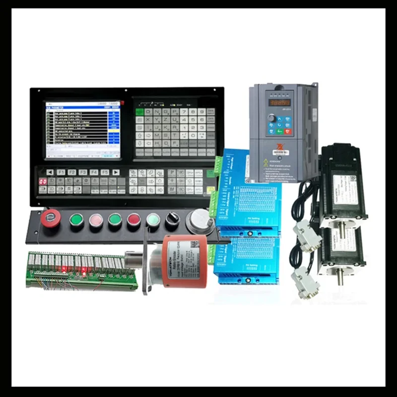 New CNC 2AXIS TAC2002T lathe controller kit with hybrid closed-loop stepper and VFD spindle encoder cable