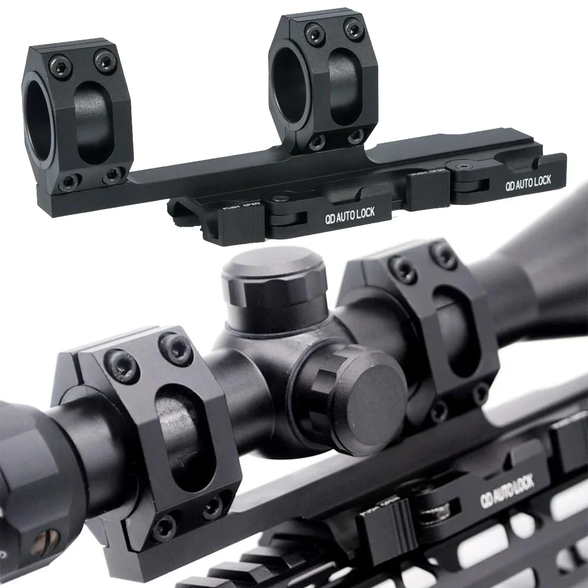 

Tactical Quick Detach QD 25.4mm/30mm Dual Rings Rifle Cantilever Scope Mount fits 20mm Picatinny Rail Hunting Accessories