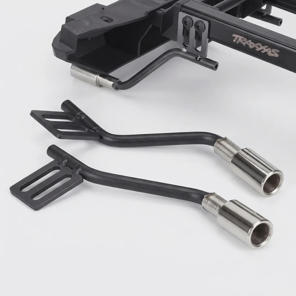 RC Simulated Exhaust Pipe 1/10 Scale Metal Black Silver DIY Detail For SCX10 TRX4 RC Crawler Car Exterior Accessory Part