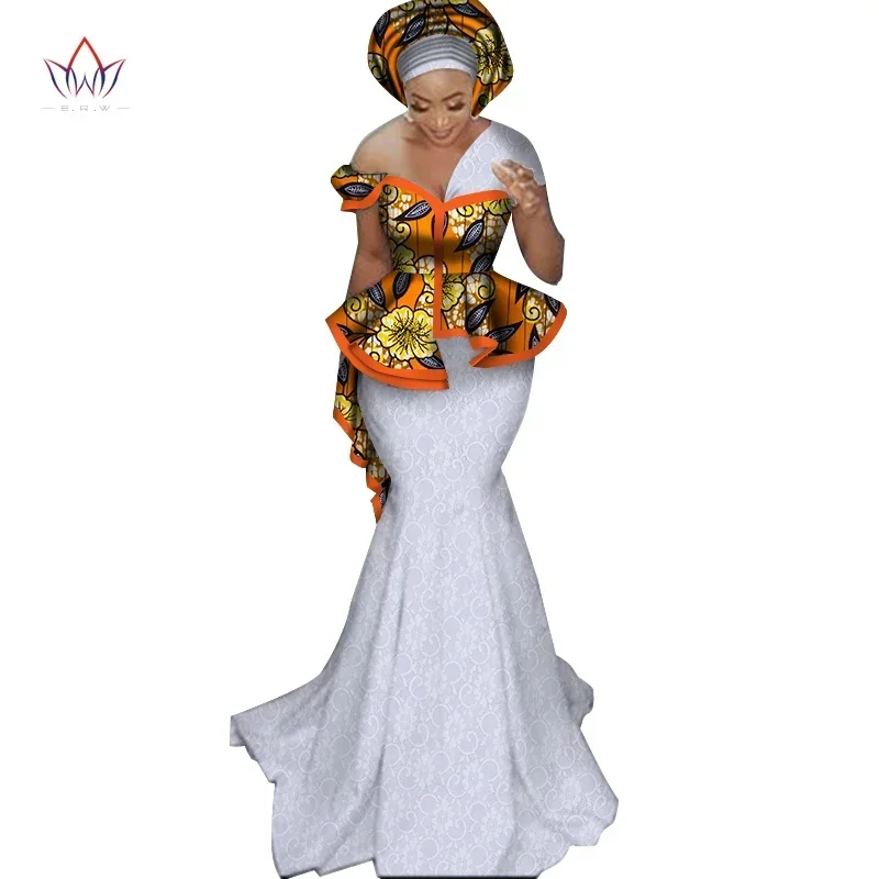 New Fashion Lace Skirt Set for Women Dashiki Elegant African Clothes Applique Plus Size Traditional African Clothing WY3244