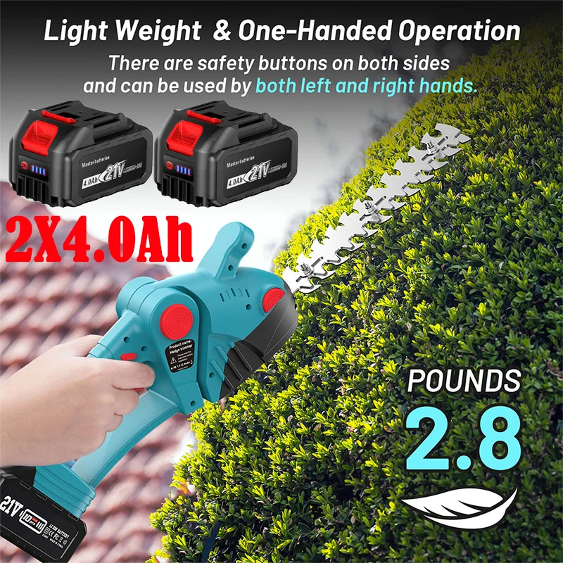 

SEESII 2 IN 1 Cordless Electric Hedge Trimmer Household Shrub Weeding Pruning Lawn Mower Garden Tools for Makita 18V Battery