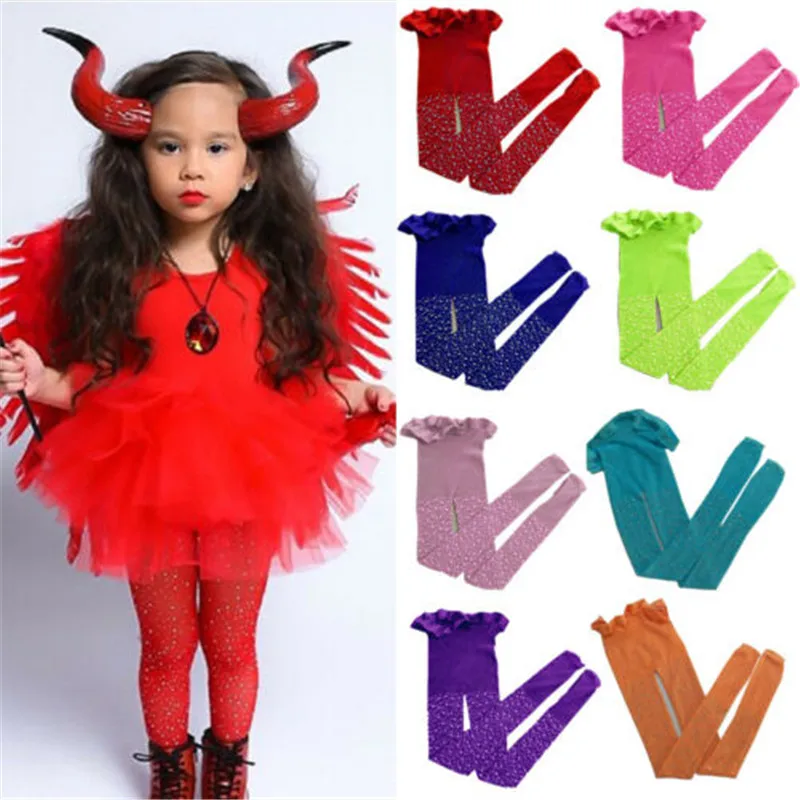 طفلة حجر الراين بسط أسفل السراويل شبكة صيد السمك الساطع الماس جوارب طويلة لباردة البرية قيعان الجوارب الأميرة الاطفال طماق #1