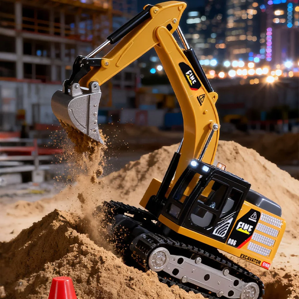 HG4-301 pelle télécommandée électrique Simulation alliage véhicule d'ingénierie jouet voiture Bulldozer camion à benne basculante   ﻿