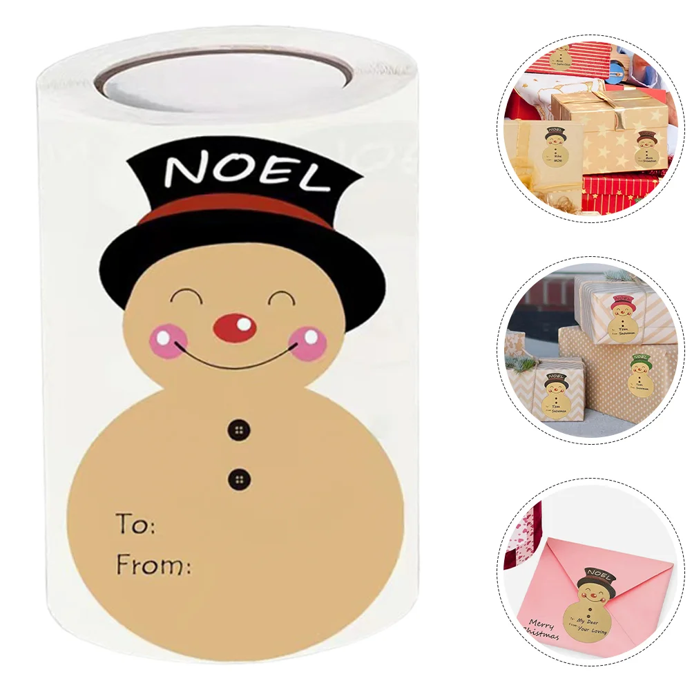 Christmas Stickers for Envelope Sealing Cartoon Party Gift Baking Kraft Paper Multi-function Label