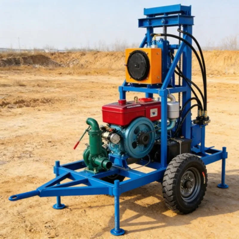 

Portable 22hp Diesel Engine Water Well Drilling Rig Easy Transport with Core Components-Gearbox and Bearing for Home Use