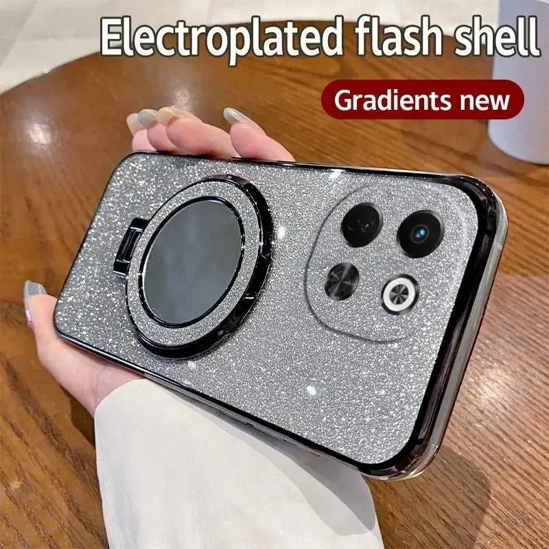 

Case For Tecno Spark 30 30C 4G/5G neo 6 Gradient Glitter Mirror Ring Phone Case For Tecno Pova Neo 6 5G 30 C Silicone Back Cover