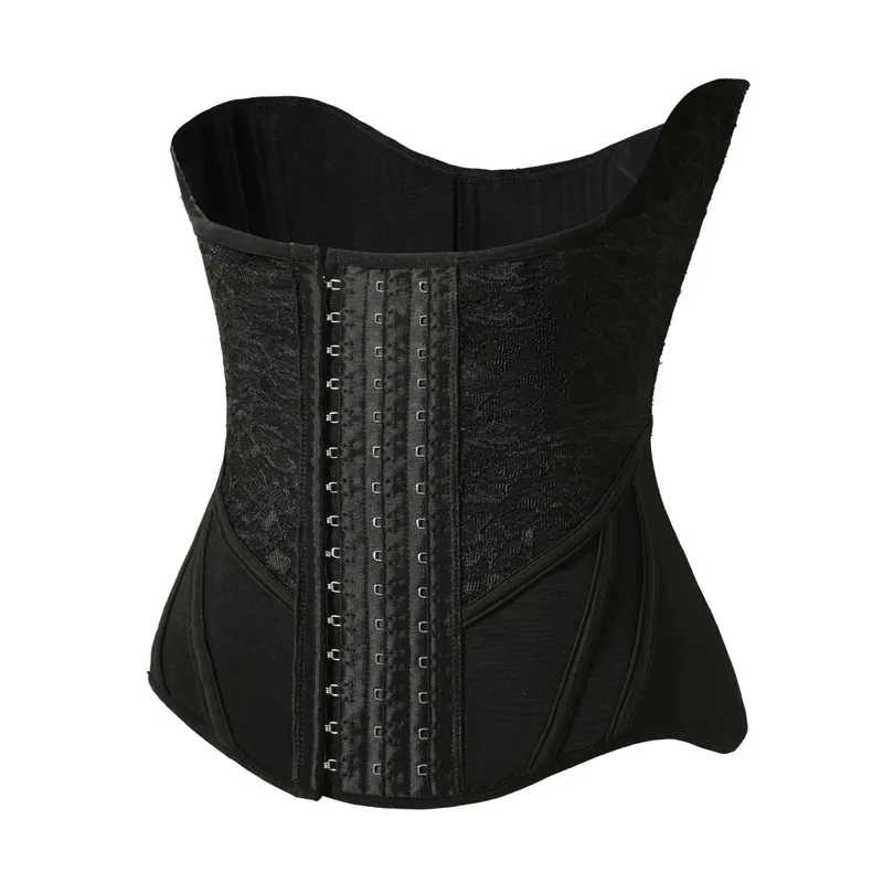 24 steel bones Angels wing Mesh Breathable lace waist trainer corset for abdominal contraction after fitness exercise 9004