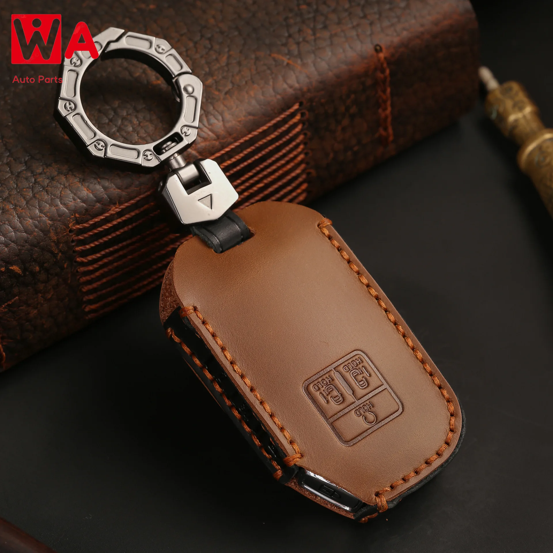 

Genuine Leather Car Key Cover For Kia Carnival 2021 2022 Carnival KA4 EX SX LX Fiesta 2023 Keyring Shell Fob Case Holder