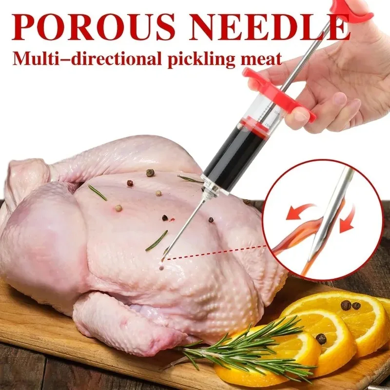 Jeringa para condimentos de pavo para barbacoa, jeringa para adobo de carne, herramientas y accesorios de cocina