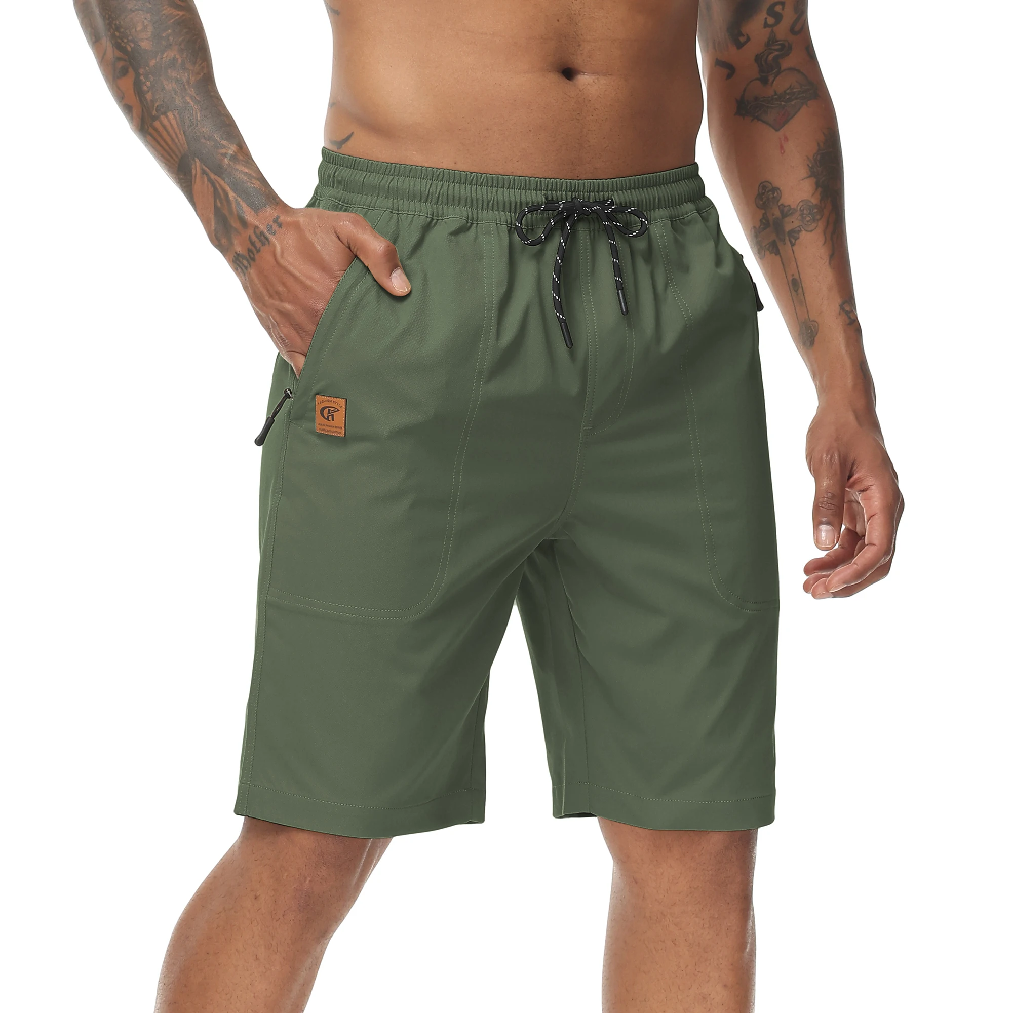 Summer Fitness Training Cargo Shorts, Men's Jogging Athletic Pants with Zip Pockets for Tactical Casual Shorts Pants