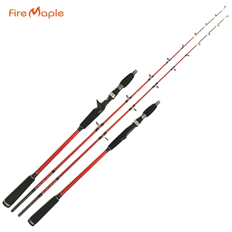 Fire Maple 1.5/1.68/1.8m 5 feet Red Slow Jigging Rod Solid Tip Offshore Boat Fishing soft Spinning rod glass Carbon hunting rod